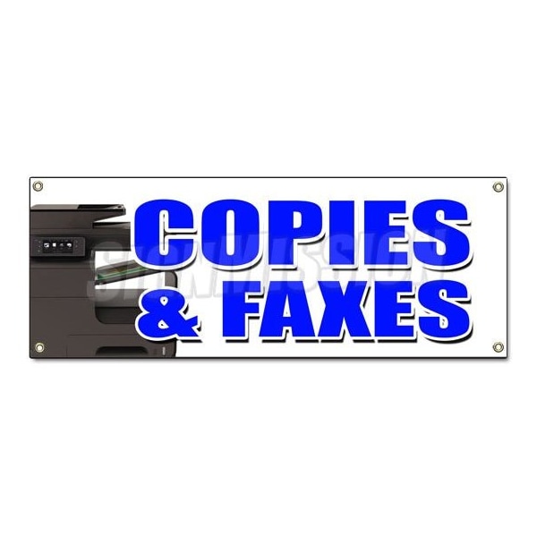 COPIES & FAXES BANNER SIGN office supplies po box copy fax ups usps